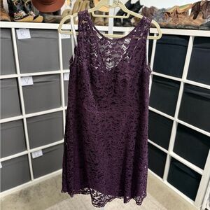 David’s Bridal Plum Elegant Purple Lace Bridesmaid Homecoming Dress